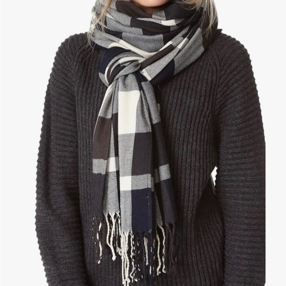 New! Plush Ultra Soft Plaid Scarf